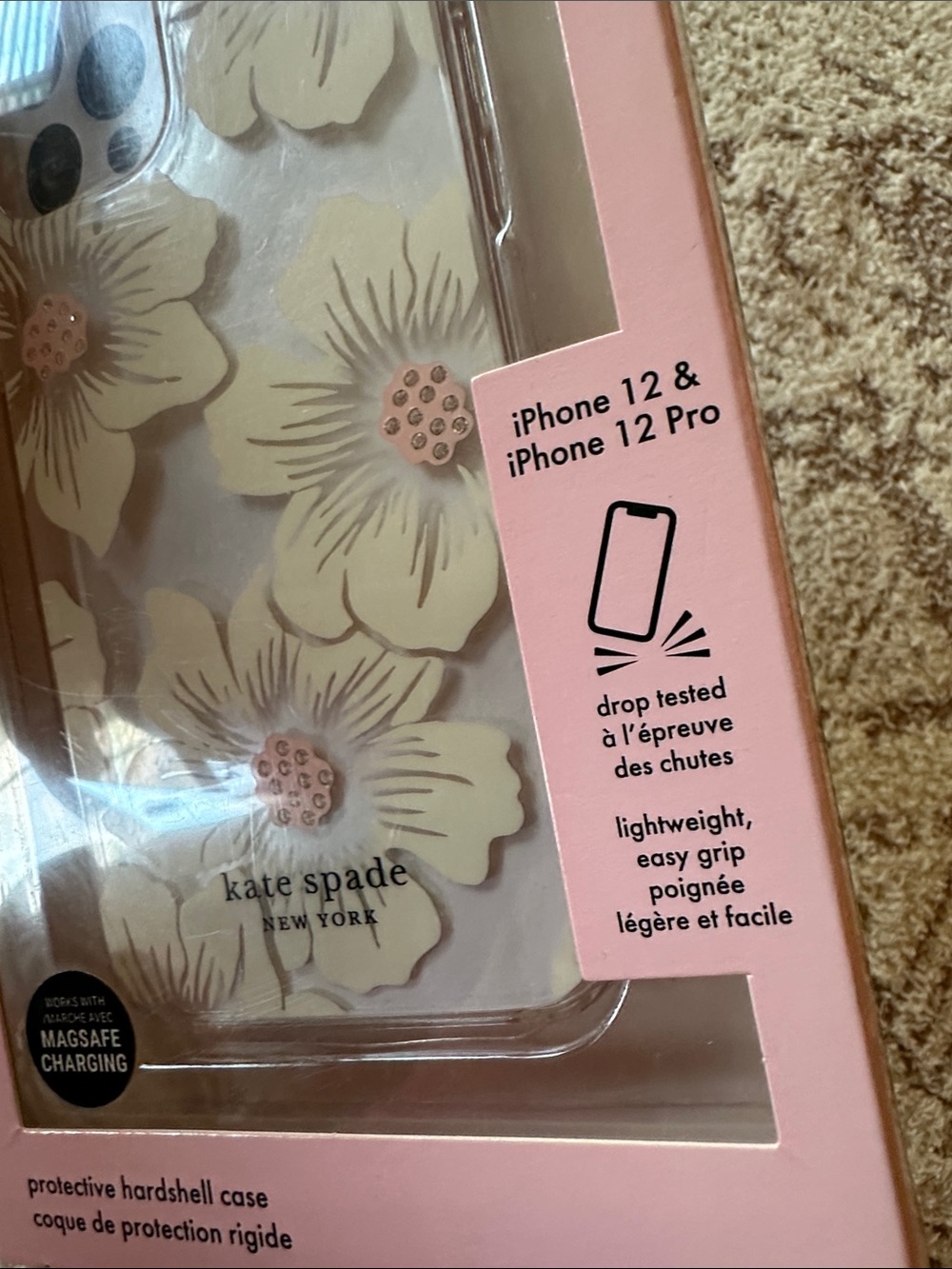 Kate Spade New York 3D Floral Rhinestone MagSafe iPhone 12 12 Pro Case NIB - Picture 5 of 5